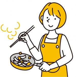調理をする女性